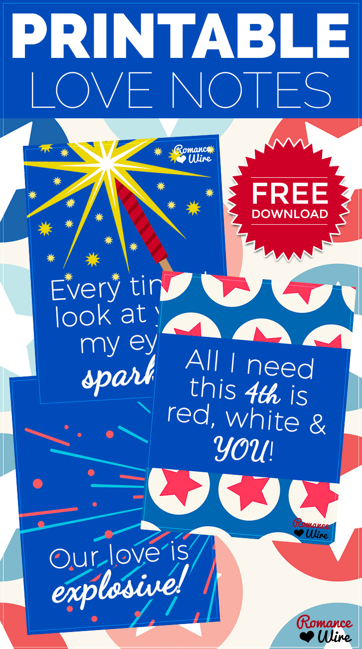 Printable Love Notes for 4th of July | Free Download | @RomanceWire