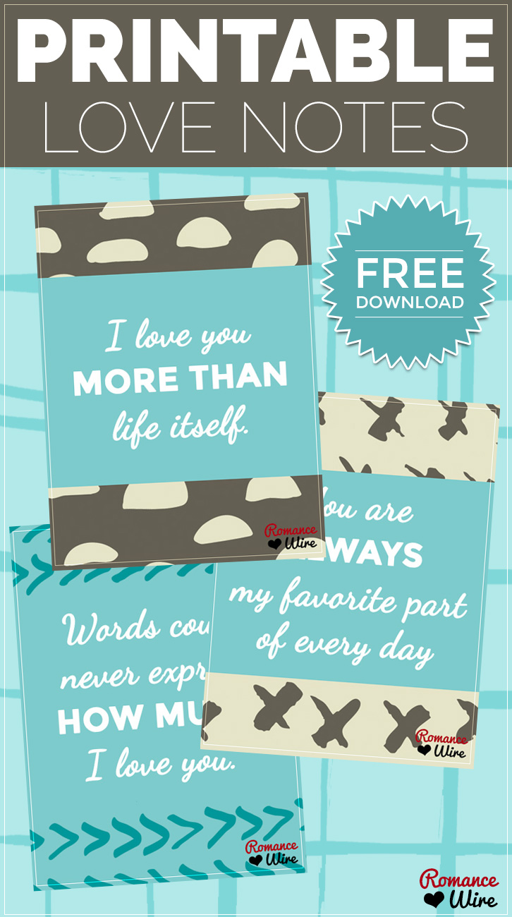 Printable Love Notes | Free Download | @RomanceWire